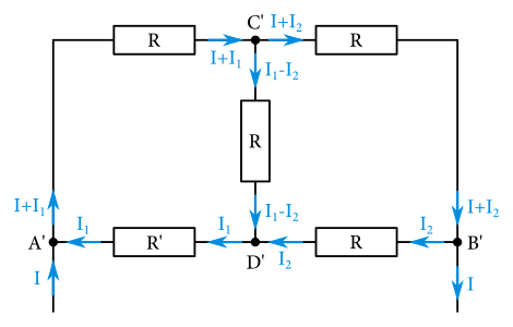Zapojenie piatich odporov, a prúdy v ňom