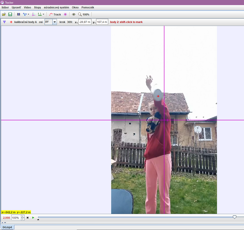 obrázok 4: Meranie v Trackeri